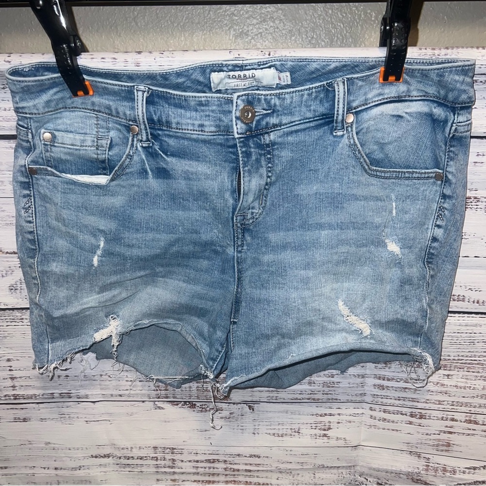 Torrid Blue Jean distressed shorts